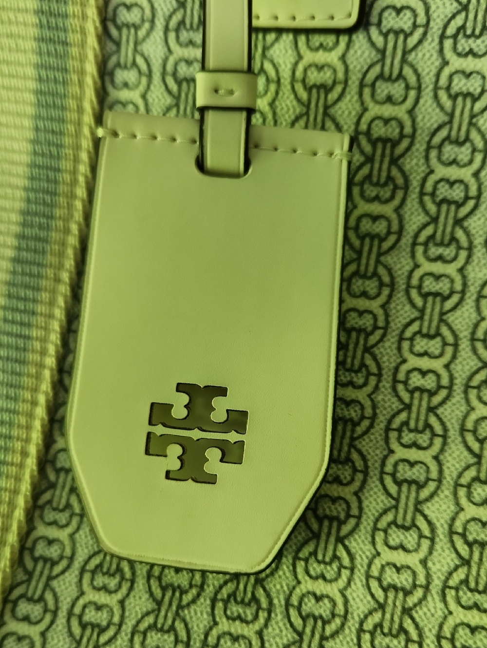 Tory Burch Light Blue, Cream and Taupe Logo Tote/Purse and Complimenting Wallet - Picture 11 of 16